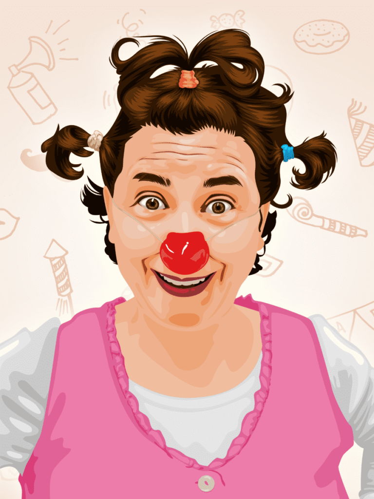 Pirueta clown dibujo